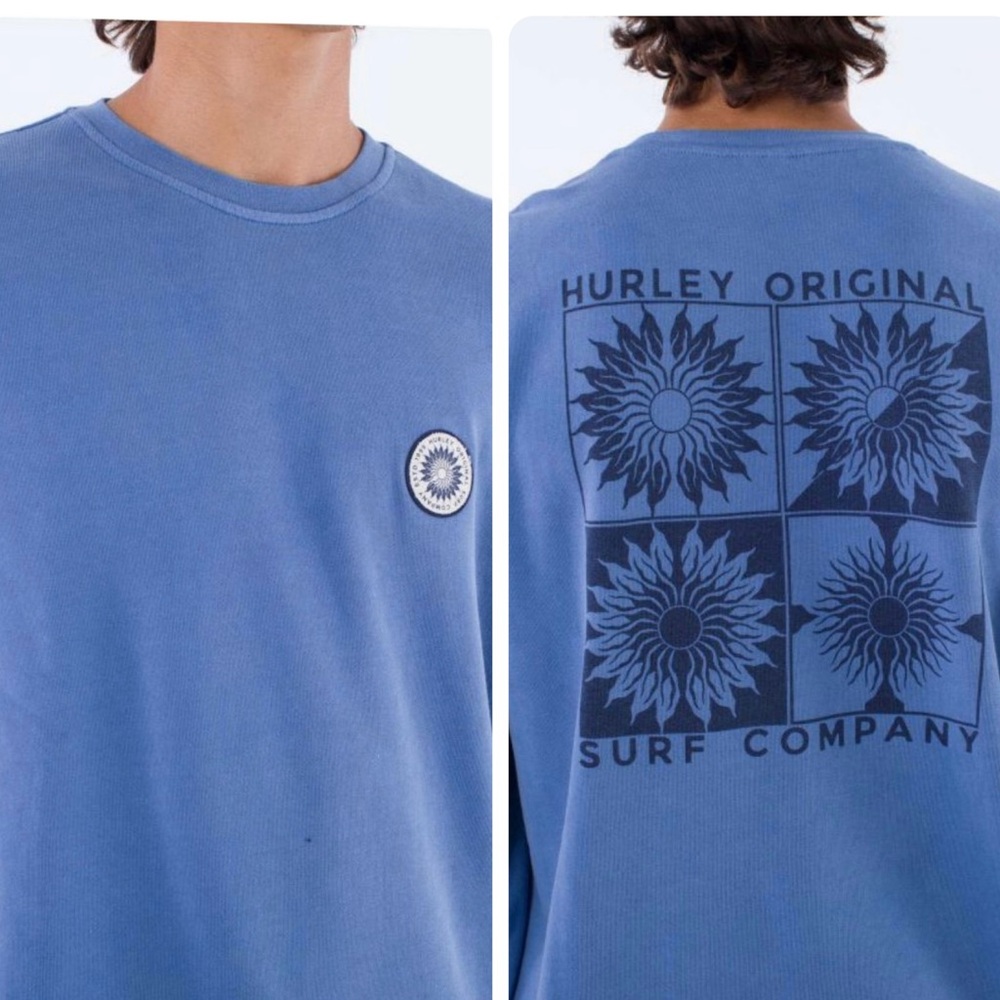 Hurley Naturals Crewneck Sweatshirt Surfer/ Skater Mens NWT - Picture 2 of 10